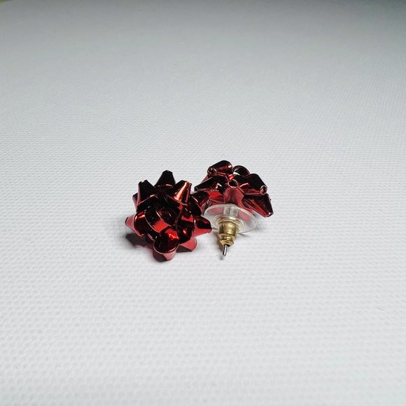 Red Bow Earrings - Picture 2 of 5